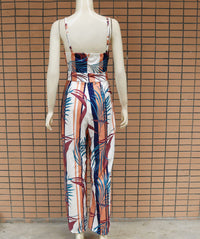 Sling print sexy high waist jumpsuit