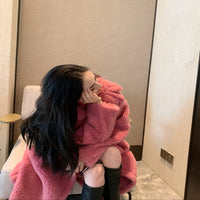 Coat Women's Wool Fur Profile Mid-Length Faux Fur