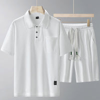 Sports Suit Men's Short-sleeved Thin Lapels T-shirt Shorts Running Leisure Two-piece Set