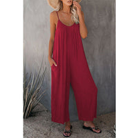 European And American Suspender Jumpsuit Women's New Solid Color