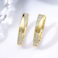 Women's Fashion Zircon V-Shape Cross Earrings