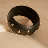 Irregular Wide-brimmed Tan Resin Bracelet