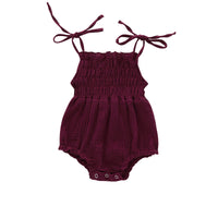 Boys And Girls Double-layer Cotton Crepe Adjustable Lace-up One-piece Romper
