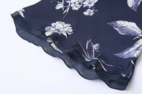 Women's Satin Midi Floral Print Skirt