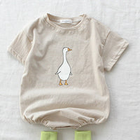 T-shirt Simple Cartoon Goose-son Conjoined Garment