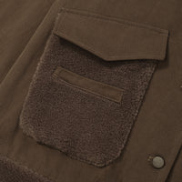 Contrast Color Pocket Stitching Lamb Wool Polo Collar Jacket