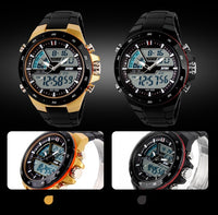 Dual display waterproof watch