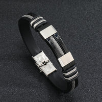 Fashionable Snake-Print Plated Steel Chain Bracelet