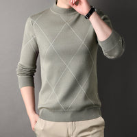 Trendy Rhombus Large Size Casual Knitted Sweater