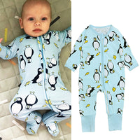 Boys And Girls Penguin Long Sleeve Jumpsuit