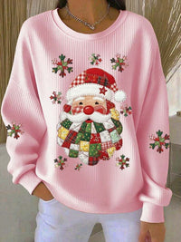 Womens Relaxed-fit Casual Long-sleeve Crew-neck Hoodie Top