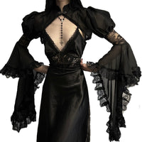 Versatile Edgy Dark-style Chiffon Cover-up For A Cozy Effortless Look