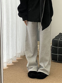 Comfortable Fleece-Lined Striped Jogger Pants