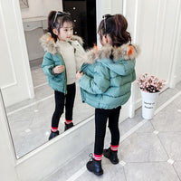 Children's down cotton padded plus velvet