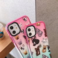 Compatible with Apple , Cute dog gradient phone case