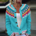 Winter Cardigan Coat Single-breasted Totem Warm Sweater
