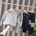 Boys' Waffle Sports Fashion Two-piece Suit