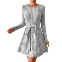 New Long-sleeve Waist-cinching Dress For Women