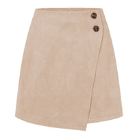 Women's Autumn And Winter Suede Irregular Skirt