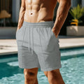 Men's Quick-Drying Solid Color Casual Beach Shorts