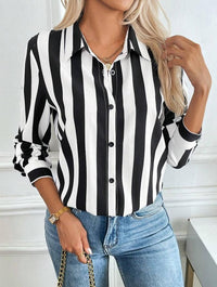 Women's Fashionable All-Match Striped Shirt Top