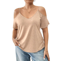 Slim-fit Off-shoulder Sexy Camisole T-shirt Top