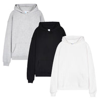 Thick Loose Solid Color Velvet Thickened Hooded Sweatshirt Male