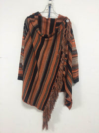 Long Slim Fit Fashion Tassel Stripe Coat Sweater