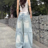 Loose Slimming High-waisted Straight-leg Casual Floor-length Pants