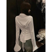Niche White Long-sleeved Shirt With Inner Design