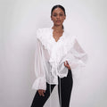 Women's Design Lace-up Puff Sleeve Shirt