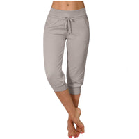 Women's Knitted Cropped Casual Slim-Fit Trousers