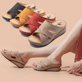 Plus-size Wedge Sandals With A Vintage Openwork Design For Women