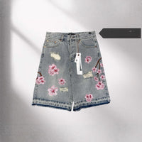 Retro European American Style Anti-old Casual Slim Shorts