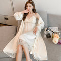 Lace Princess Style French Court Slip Nightdress Two-piece Set