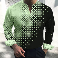 Plus Size Men's Casual Slim Fit Fashion 3D Printed Shirt Men
