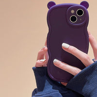Solid Color Bear Ear Retro Mobile Phone Case