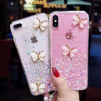 Butterfly Glitter Epoxy Phone Transparent Soft Shell Can Be Customized