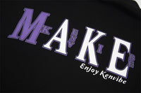 Cartoon Letter Print Brushed Hoody Men