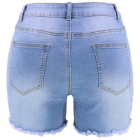 Stylish Minimalist Slim Fit Womens Denim Shorts
