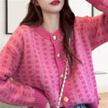 Women's Plaid Loose Knitwear Sweater Coat