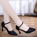 Summer Pointed Toe Stiletto Baotou Korean Women's Shoes One Word Buckle Sandals