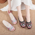 Slippers Mesh Embroidered Cotton Shoes Casual Women Outdoor Slippers