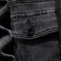 Men's Hooded Denim Jacket Utility Top