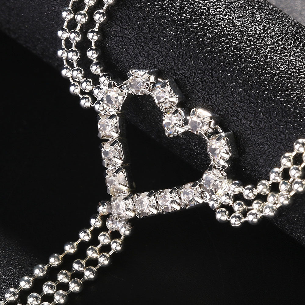 Heart-shaped Underwear European And American Rhinestone Body Chains Accessories