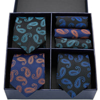 Fashion business striped tie square scarf combo set