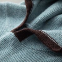 Men's Loose Ingot Needle Contrast Color Cashmere Sweater