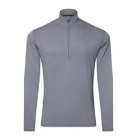 Gray Shell Quick-Dry Half-Zip Mens Outdoor Wool Long-Sleeve