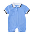 Boys And Girls Preppy Fashion Lapel Romper