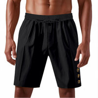 Men's Loose Linen Beach Casual Solid Color American Shorts